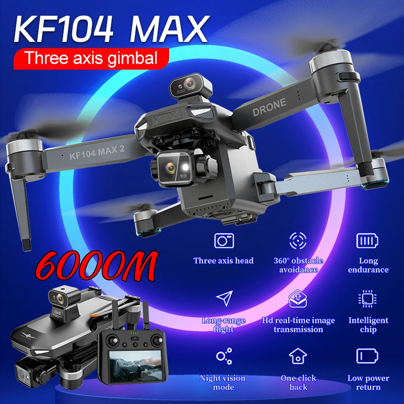 KF104 Max 2 Drone RC 5G WIFI Drone 8K Professional With Aerial 3-Axis Anti-Shake Gimbal Obstacle Avoidance Brushless Quadcopter