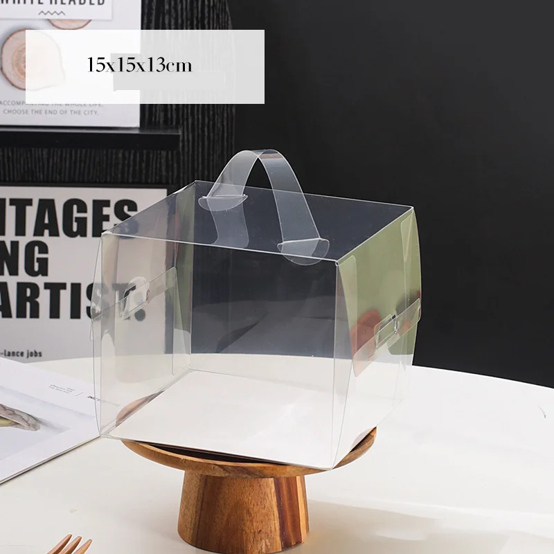 50pcs Transparent Cake Boxes with Handles, Plastic Cupcake and Chocolate Gift Boxes, Mi... - SKU TCBH1052 - UGI Packaging