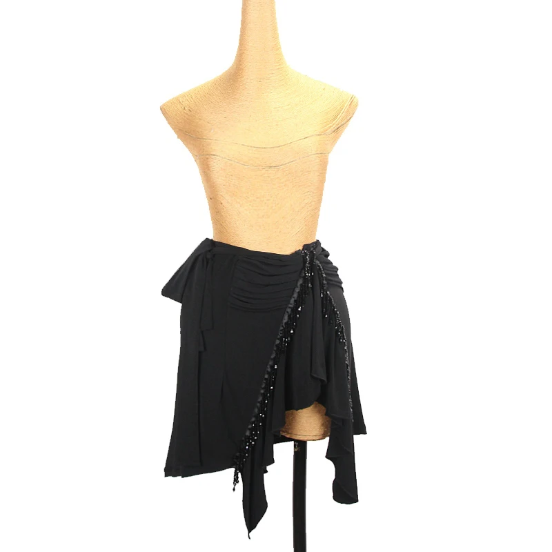 

2023 New Latin Dance Skirts For Women Chacha Rumba Tango Dress Adult Black Hip Scarf Skirt Ballroom Latin Dance Wear DQL8830