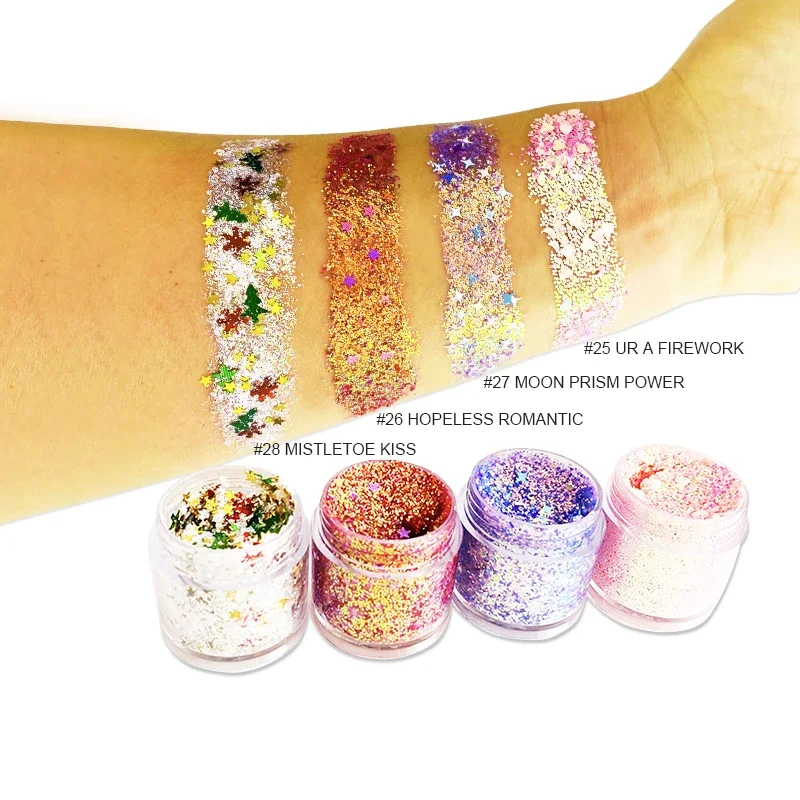 No LOGO Vegan Glitter Powder Private Label Chameleon Eyeshadow Glitters Primer Stage Halloween Makeup Wholesale 5
