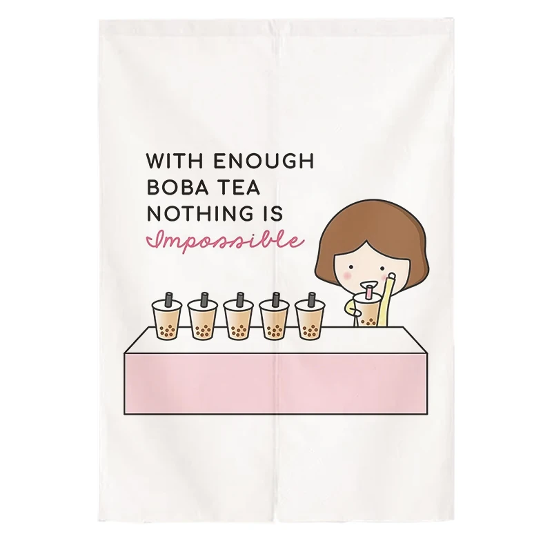 

Restaurant Dessert Shop Milk Tea Shop Door Curtain Partition Curtain Special Personalized Kitchen Curtain Noren