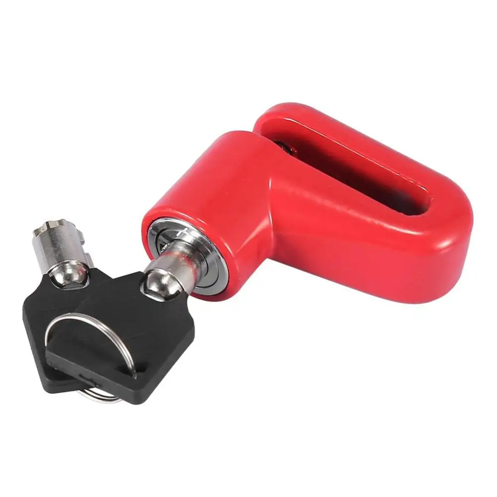 Motorcycle Disc Brake Lock 1 Set Motorcycle Disc Brake Lock with Red Rope Kit Aluminum Alloy Mountain Road Bike Anti-theft Lock