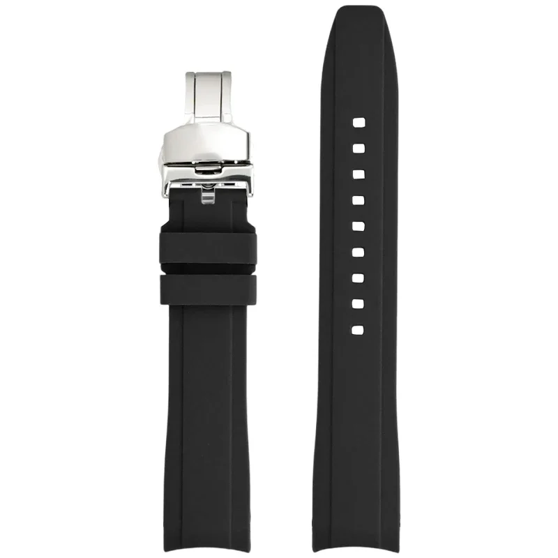 High Tensile Silicone Strap with Universal Curved End and Butterfly Buckle