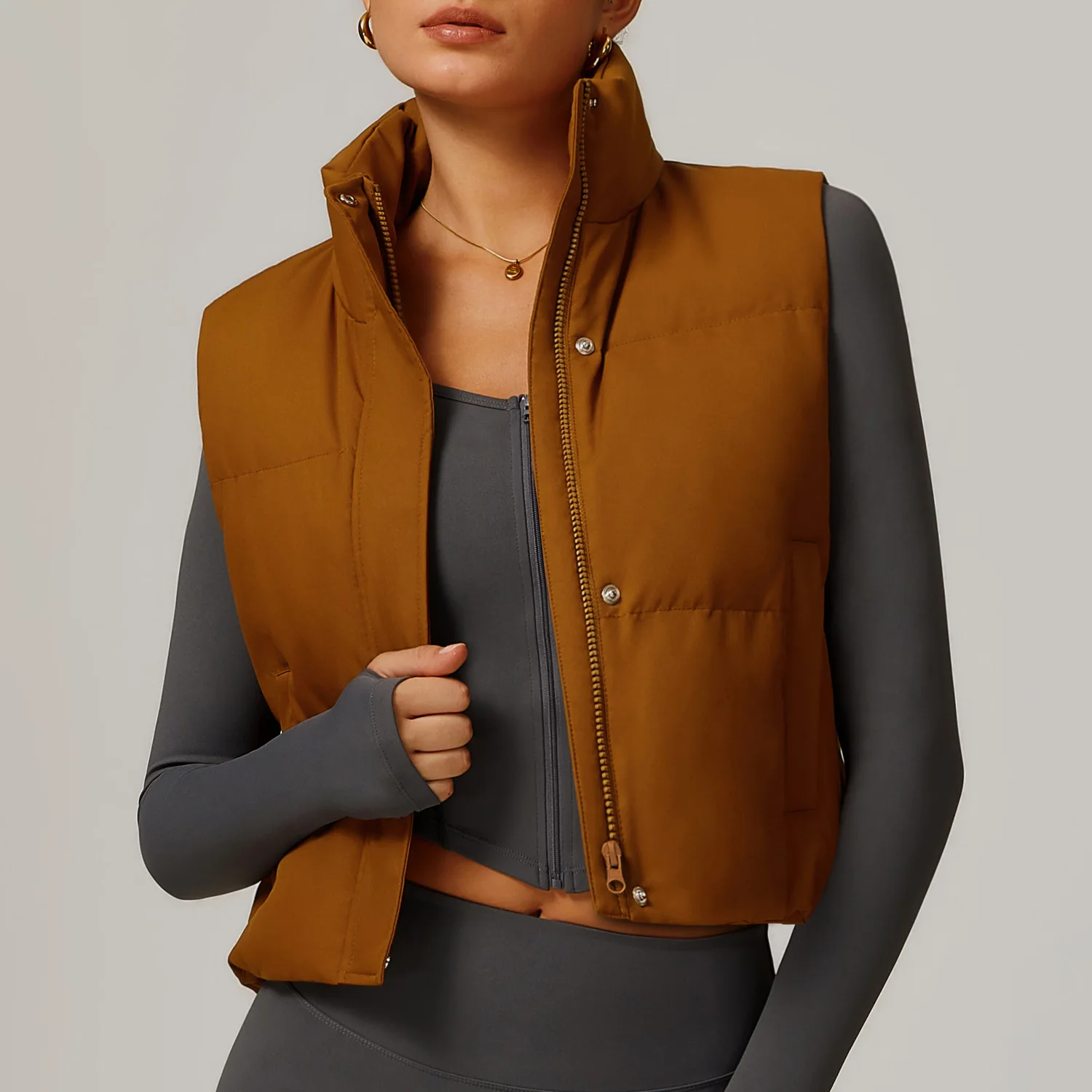 Mermaid Curve Winter Vest Down Jacket Vest Fashion All-match White Duck Down Warm Sports Jacket
