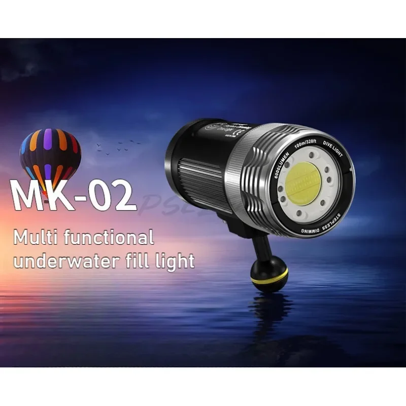 Portable Diving Flashlight Outdoor 100m Strong Underwater Photography LED Lighting Diving Equipment