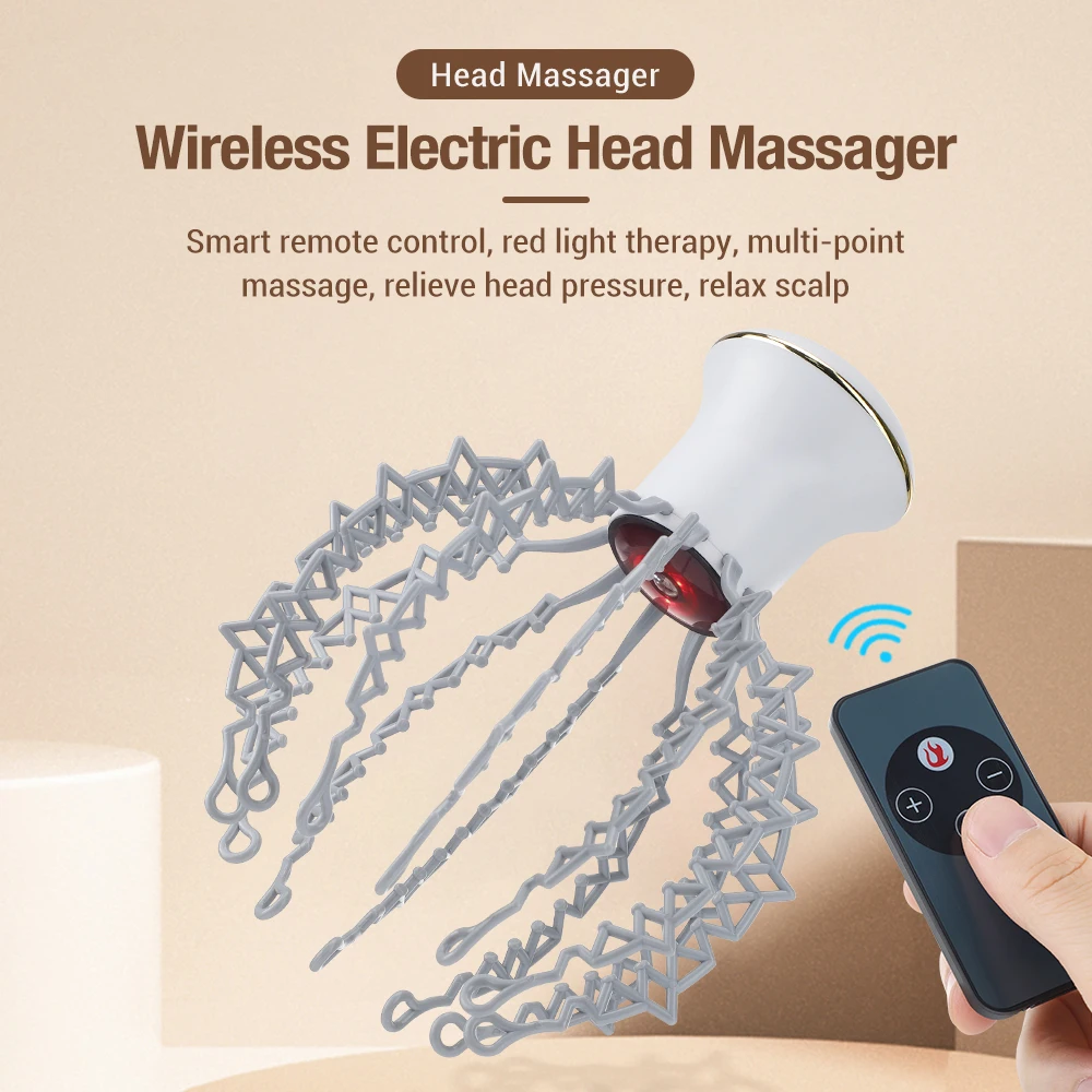 Buy Wholesale China Smart Hands-free Wireless Rechargeable Massager  Electric Octopus Scalp Head Massage Remove Muscle Tension Vibrator Head  Massager & Scalp Massager at USD 23.8