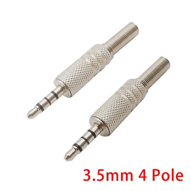 Connecteur Jack 3.5mm mâle TRRS stéréo 4 pôles Plaqué Or Ø6mm