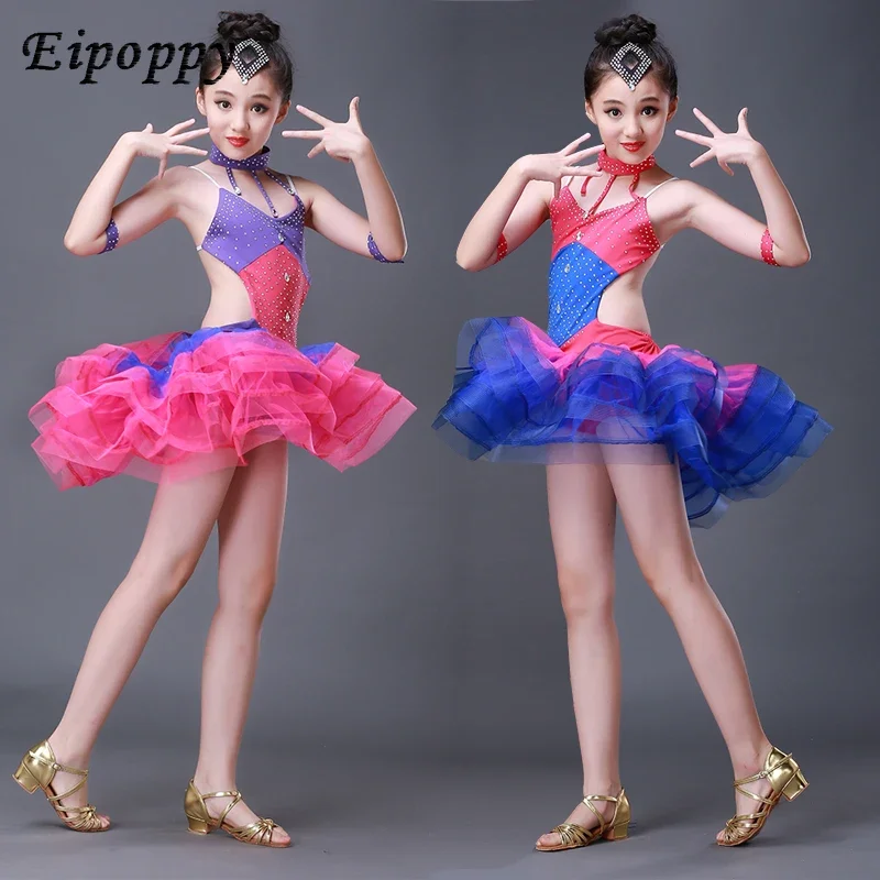 

Sexy Children Latin Dance Dresses Children Ballroom Stage Clothing Girl Latin Dance Skirt Girl Salsa Dress Clothing 89