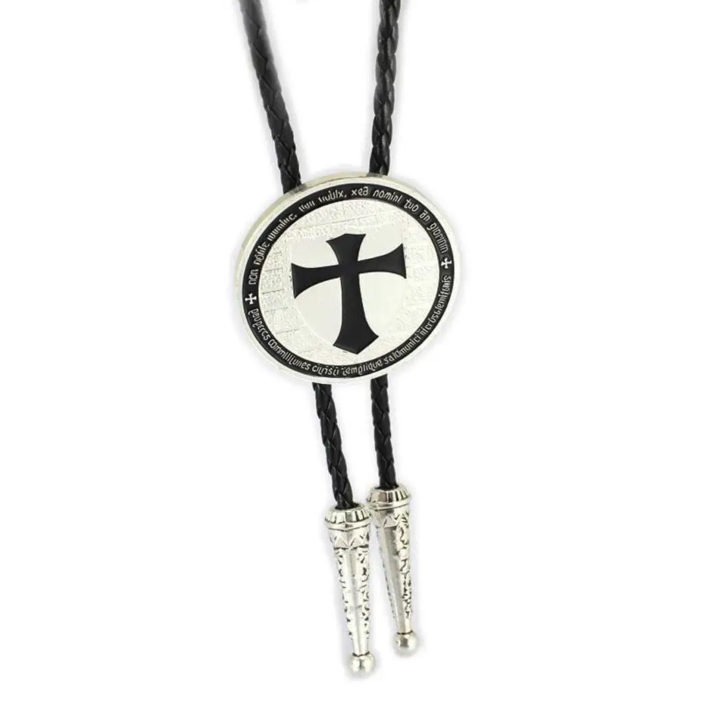 

Western Bolo Tie Leather Brass Metal Cowboy Necklace Casual