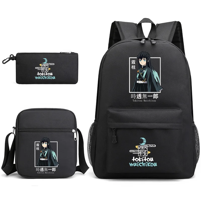 Anime Tokitou Muichirou Pattern Backpack Teenagers Large Capacity Anime Shoulder Bag Pencil Bag School Backpacks children backpack students backpack pencil bag shoulder backpack