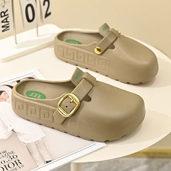 أحذية النساء 2025 نموذج جديد لاستبدال المكتب أحذية كسول مضادة للانزلاق للعمل نصف الوجه يتخبط قبعات لأصابع القدم ملابس خارجية للصيف 3