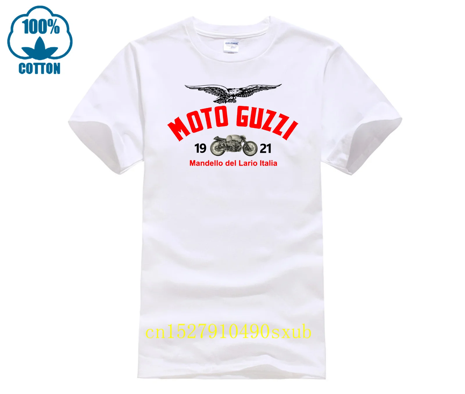 Retro Vintage Biker Moto Guzzi 1921 Image & Logo T-Shirt Di Qualità Premium S - 4Xl