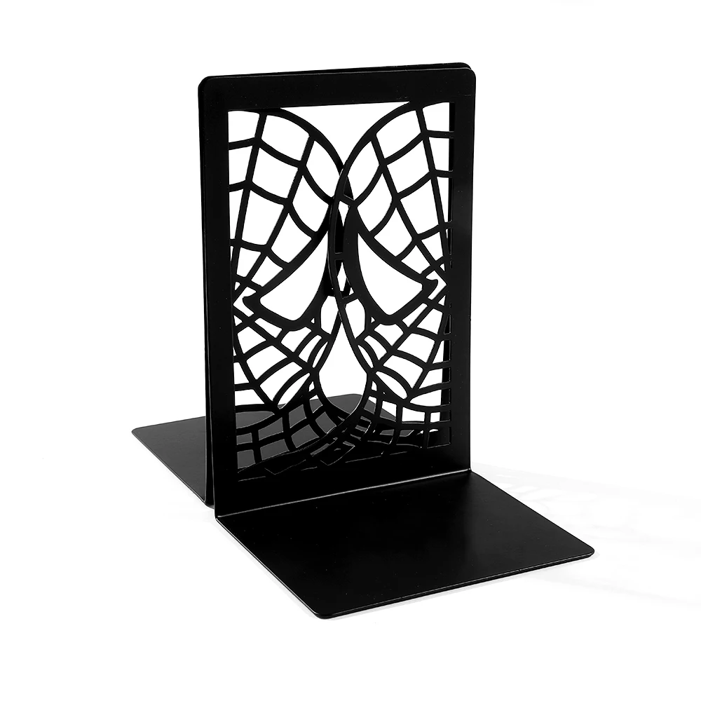Book Organizer Book Holder Book Terminal Handsome Spider Man Hollow Book Ends Heavy Duty Metal Bookend Office Desktop Book Rack Office supplies Bookshelf for Lovers