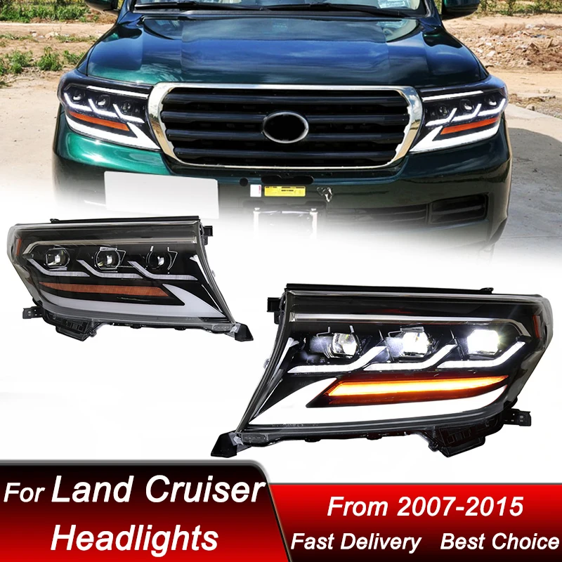 

Автомобильные фары для Toyota Land Cruiser 2007-2015, стиль lexus, улучшенная сборка, высокая Настройка, комплект аксессуаров для объектива проектора