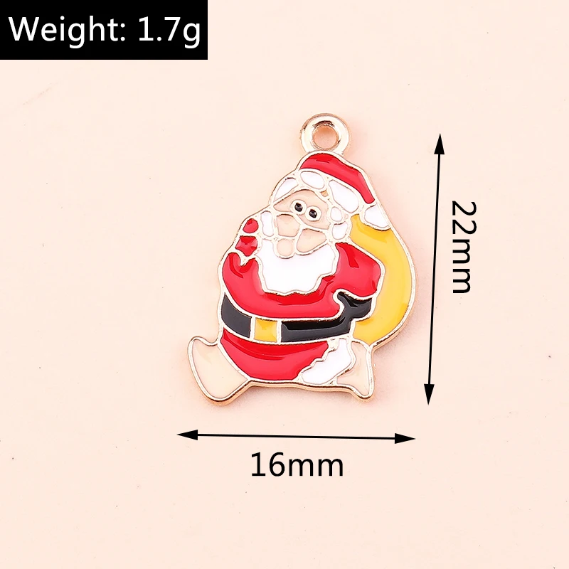10 teile/los Mix Emaille Weihnachten Schneemann Santa Claus Charms Anhänger für Schmuck Machen Ohrringe Halsketten DIY Armbänder Handwerk Geschenk – Detail 3