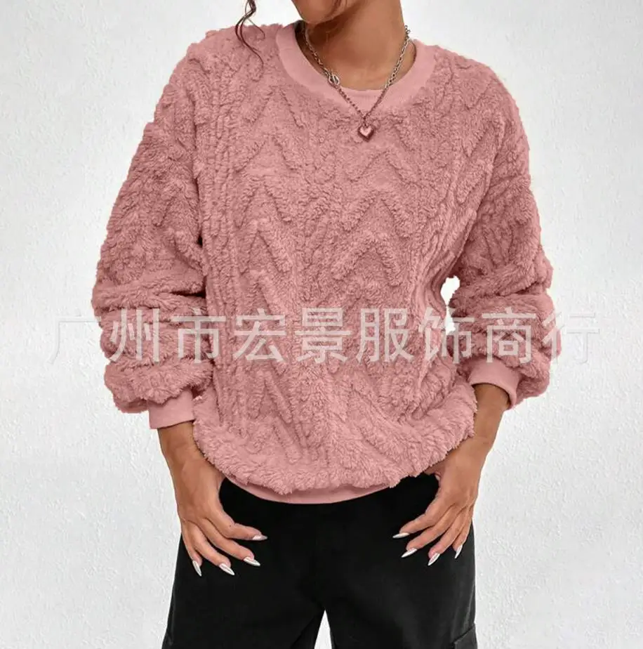 

Women's Sweaters 2023 Autumn Winter Jacquard Round Neck Loose Relaxed Sweater New Fashion Casual Pullover Top Y2K Clothes