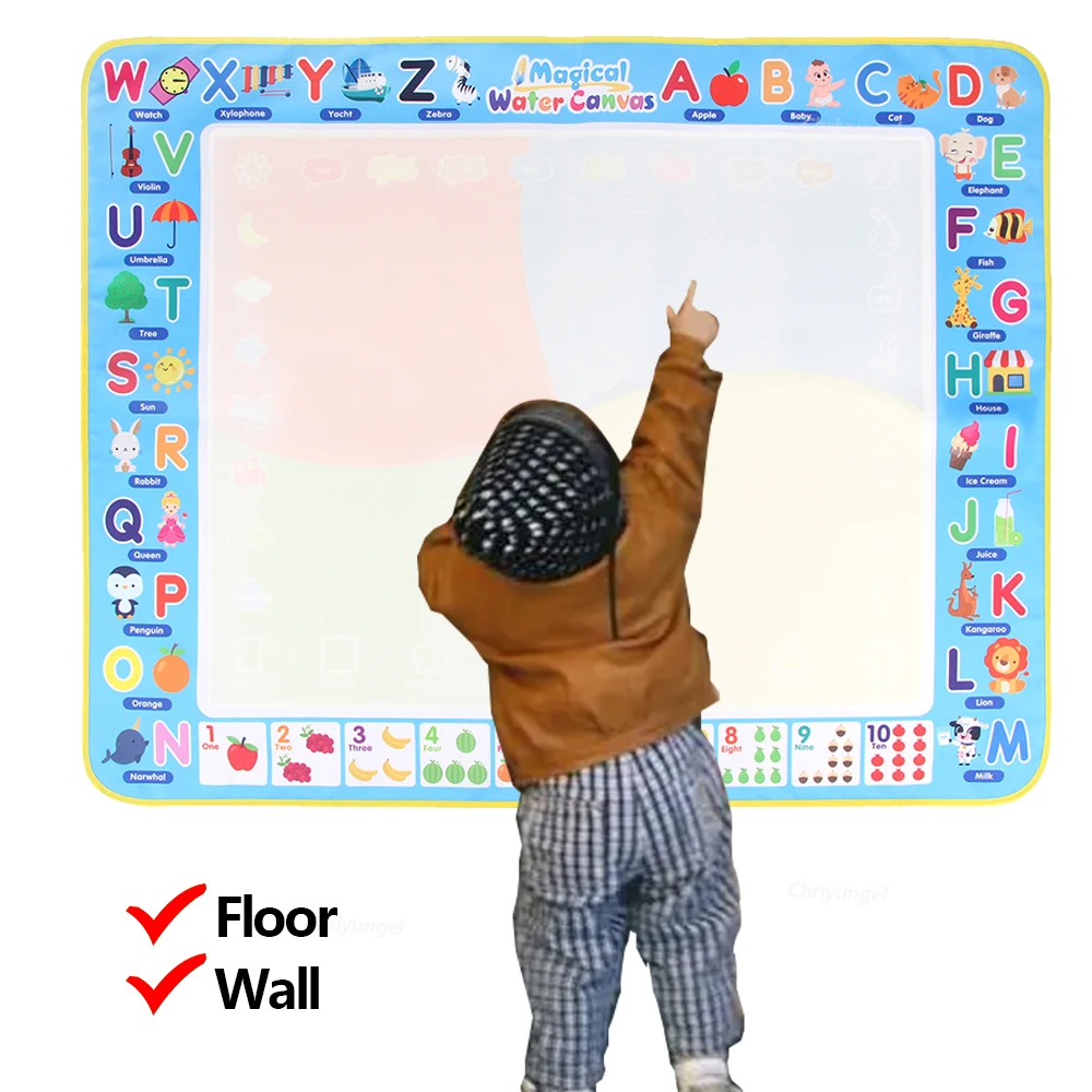 100x80CM Magic Water Drawing Mat with Reusable Magic Pens, Drawing Board Toy for Kids, Doodle Montessori Painting 39X31 Inches 5