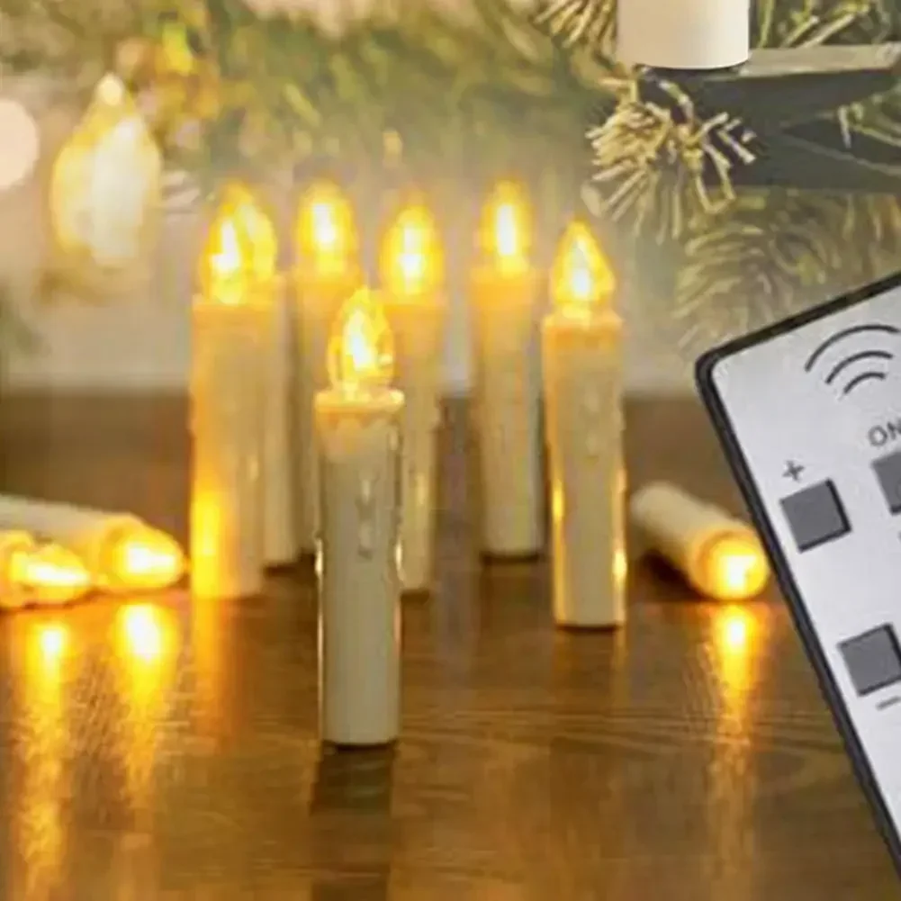 

Декоративная Свеча с дистанционным управлением, Рождественская лампа для ужина, яркая елка, 9 см, управление таймером, светодиодная лампа, Электронный светильник