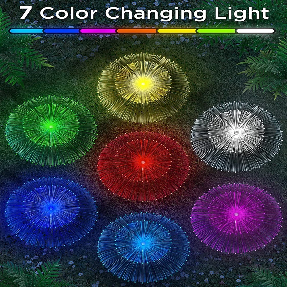 Solar LED Lights Jellyfish 7 Colors Changing Outdoor Waterproof Garden For Pathway Lawn Patio