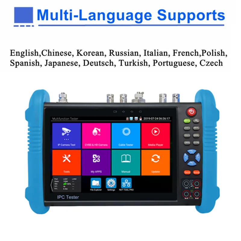 CCTV Camera Tester IPC-9800MOVTADHS Pro IPC Tester Support 8K IPC Camera And VGA 8MP AHD CVI TVI Test Wifi PTZ Cable Tester HDMI PoE CCTV