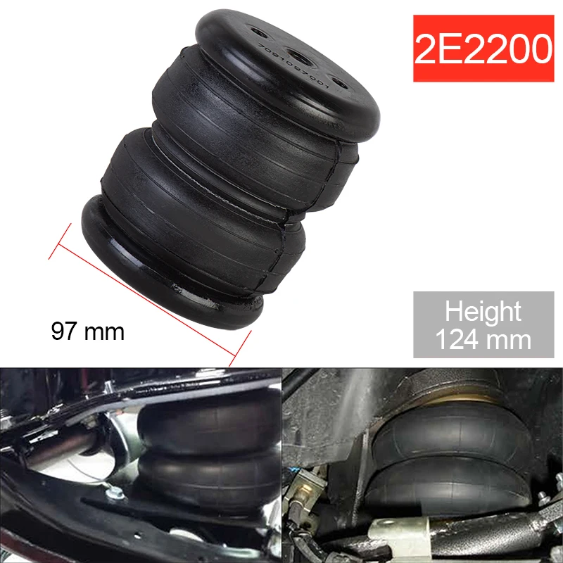 Shock Absorber Spring 1Pcs 2E2200 Air ride Springs suspension 2200Ib Air Single Port 1/4 npt Small Rubber shock absorption bag