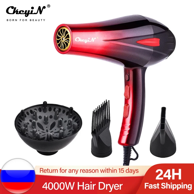 4000w Professional Powerful Hair Dryer Fast Heating Hot And Cold Adjustment  Ionic Air Blow Dryer With Air Collecting Nozzel - Hair Dryers - AliExpress