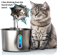 Stainless Steel Cat & Dog Water Fountain 2.2L Ultra Quiet USB Powered Automatic Pet Drinking Fountain Durable for Indoor Pets 6