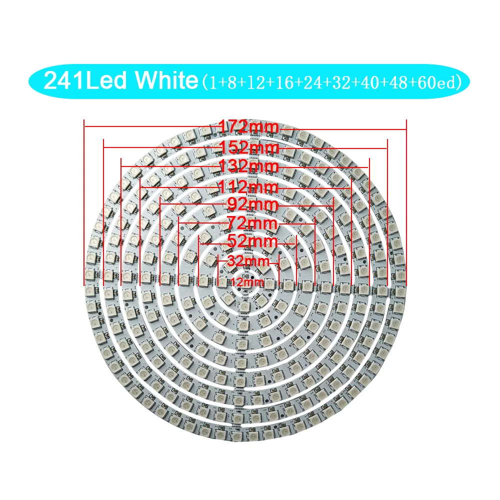DC5V WS2812B Luces Led Ring 3Pin Individually Addressable Pixels Round Module 5050 RGB BuiIt-in IC Black White PCB Full Color led modules,led module,led light