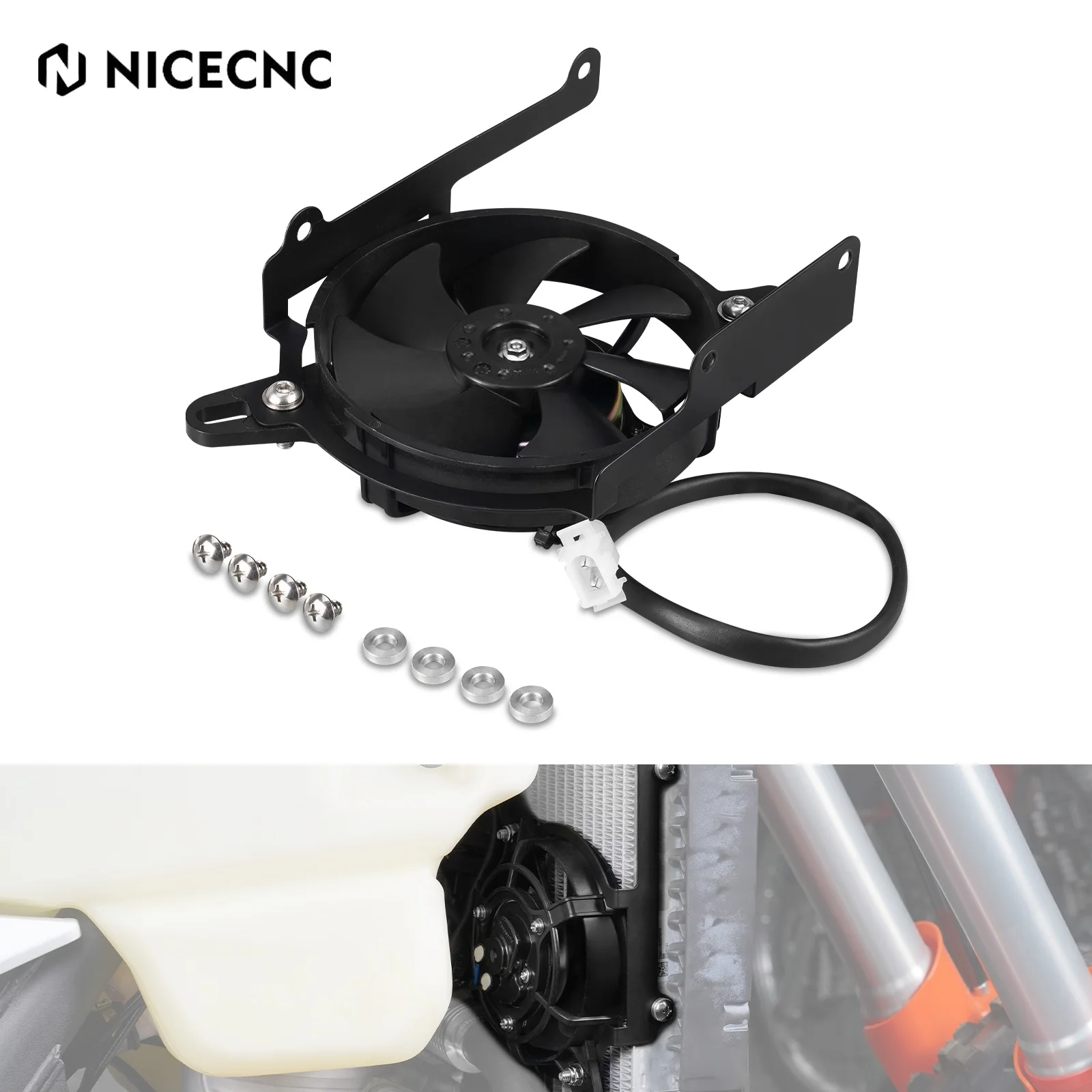 NICECNC For KTM EXC 300 XCW XWF XCFW EXCF 500 450 400 350 300 250 200 150 125 SX XC F Engine Radiator Fan Bracket Kit