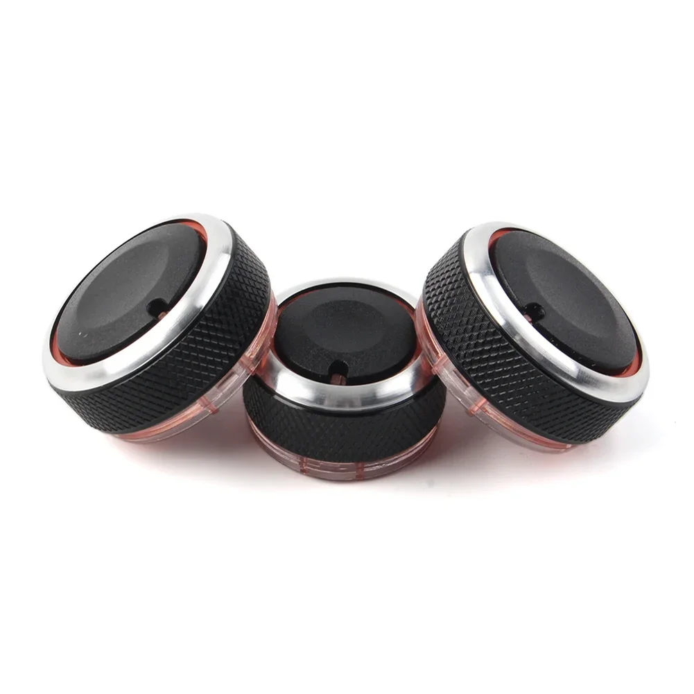 Manopola Dell'aria Condizionata, EVURU Misura for Ford Focus MK2 MK3 3 pz for set In Lega di Alluminio Car Styling Aria Condizionata Manopola AC Manopola Interruttore di Controllo del Calore pulsante