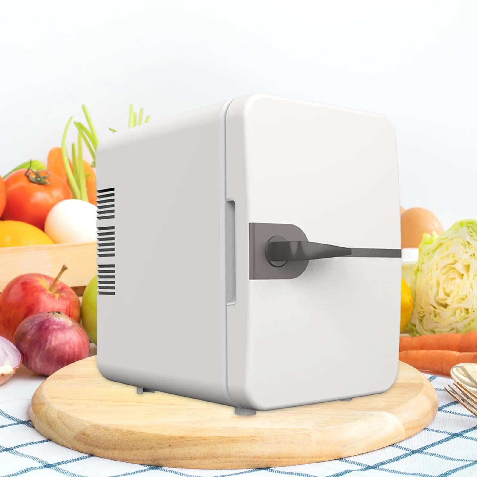 Mini Fridge Portable Refrigerator 110V DC12V 30W with Handle Cooler and Warmer 4 Liters for Rvs Car Truck Cosmetics Beverage