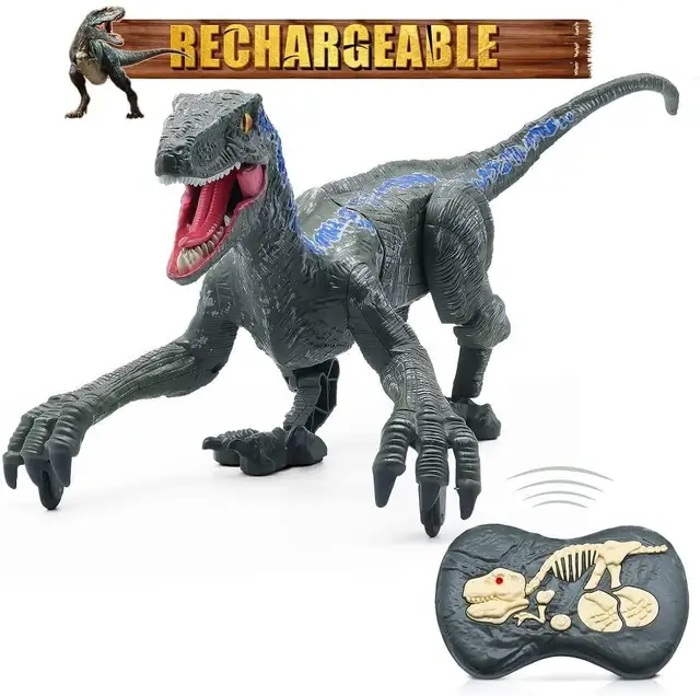 Remote Control Dinosaur Toy Walking Robot Dinosaur W/Led Glow And Roar 2.4 Ghz Simulation Velociraptor Rc Dinosaur Toys For KidsPink