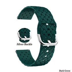 Universal 20mm Silicone Smartwatch Strap - Premium Replacement Wristband for Various Smartwatch Models (Blackish green)