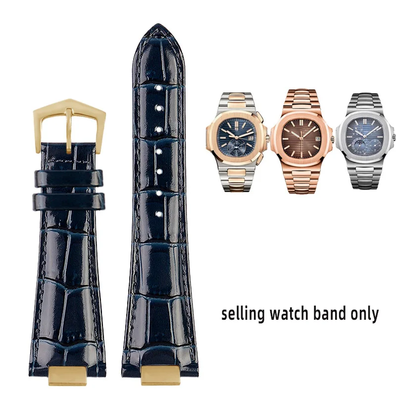 thumbnail image 1 of Correa de reloj de cuero genuino para Patek Philippe PP 5711 5712g Correa de reloj Nautilus Interfaz especial 25 mm * 13 mm Correa de reloj para hombres, 1 of 5