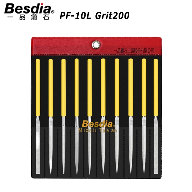 10PCS/set Besdia Diamond file PF10L Mesh 120,200,400 for Metal