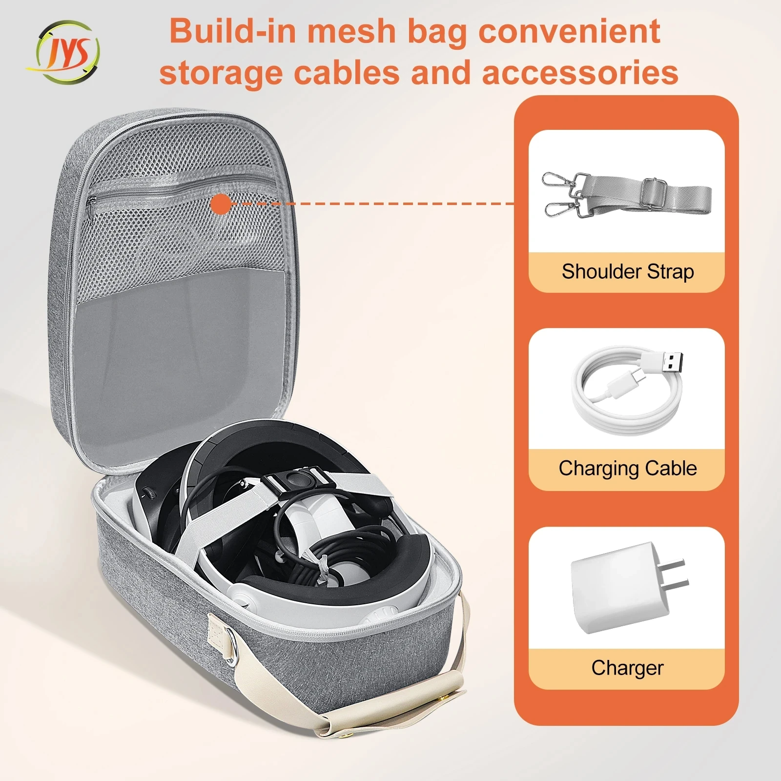 JYS-P5168 For PS VR2 Multi-functional Portable Handheld Zipper Storage Bag glasses protection coverprotection hard bag