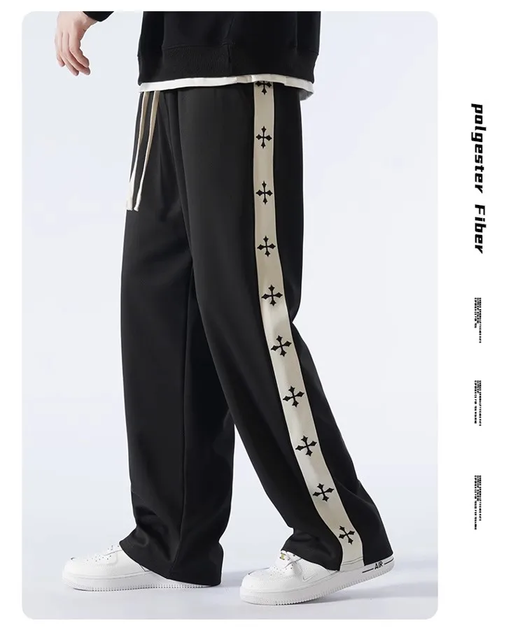 

Повседневные мужские летние брюки в новом стиле, модные и высококачественные, стройнящие прямые штаны на весну и осень