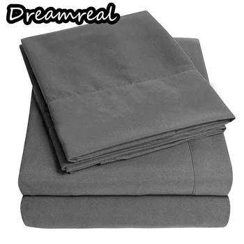 Dreamreal 1000TC Set di lenzuola in cotone egiziano lenzuolo con angoli per Hotel di lusso lenzuola piatte federa Set di biancheria da letto liscia lavabile 1