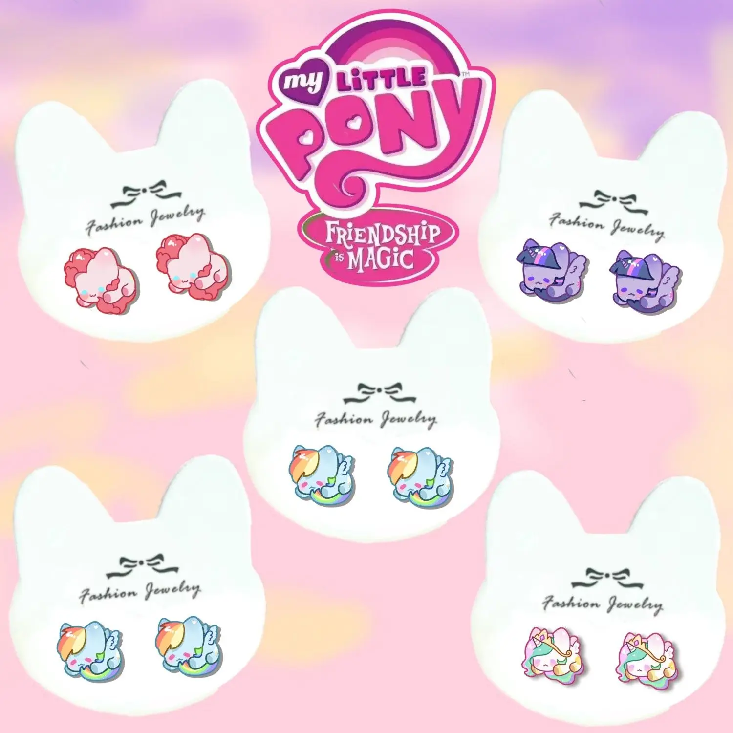 

Серьги-гвоздики из серебра 925 пробы My Little Pony Q Version