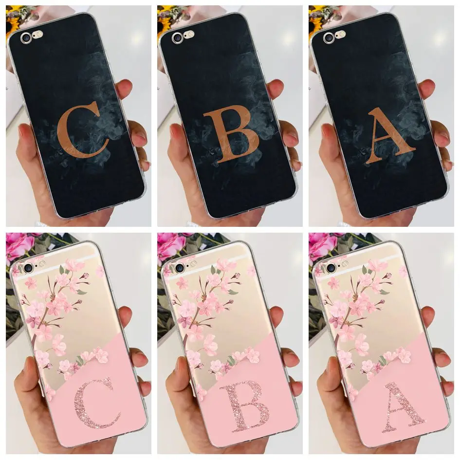 Per Iphone 6 6 S Custodia Cute Abc Letters Cover Posteriore In Silicone Morbido Tpu Trasparente Per Iphone 6 Plus / 6 S Plus Funda Iphone6 S Coque