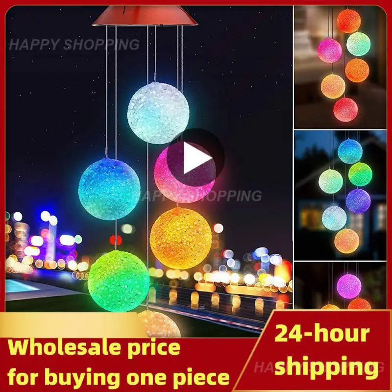 

Portable Color Changing Spiral Spinner Household Solar Powered LED Wind Chime, Windchime Outdoor Decorative Windbell Light