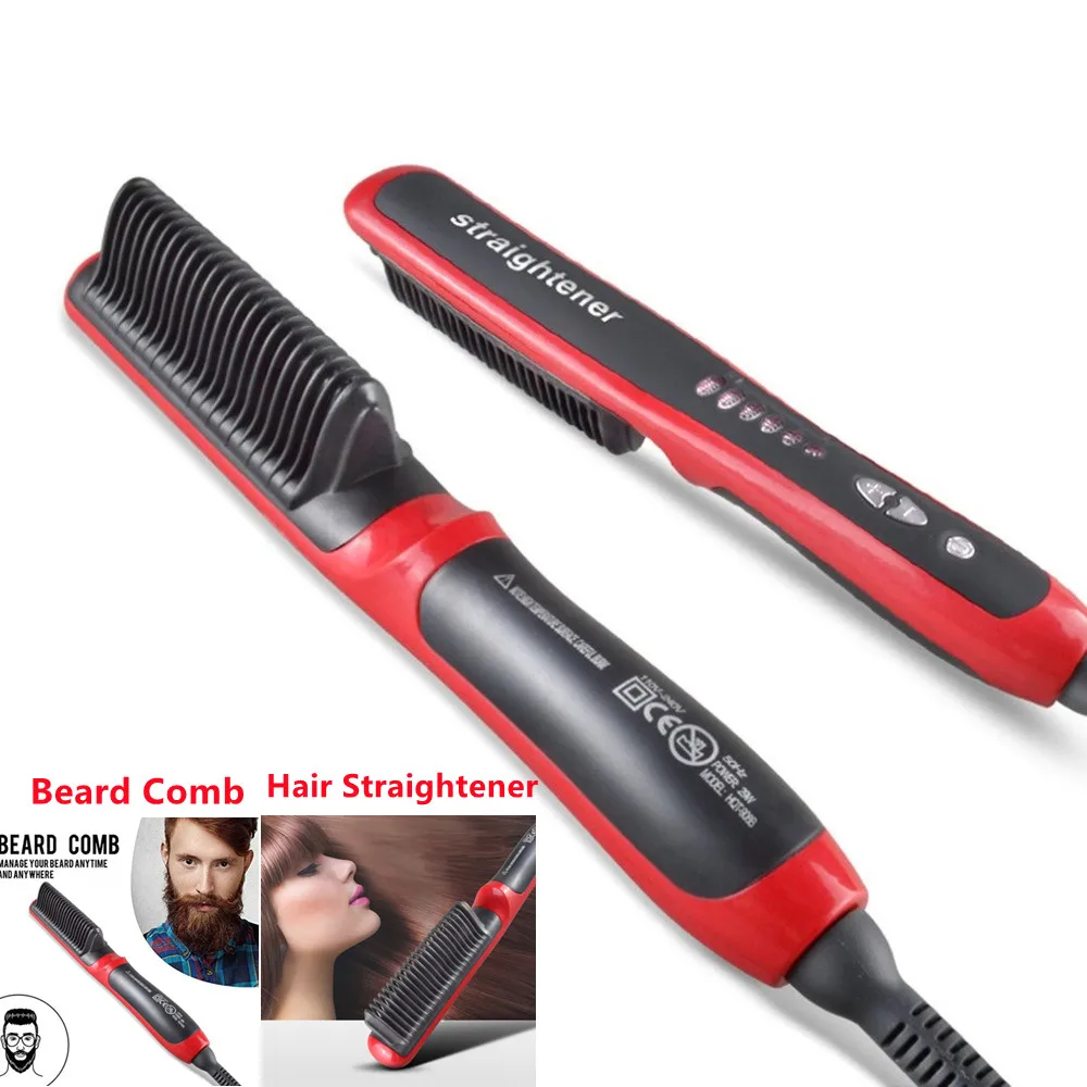 ASL-908 Hair Straightener 2022 Durable Electric Straight Beard Comb Brush Heated Ceramic Straightening EU Plug | Красота и здоровье
