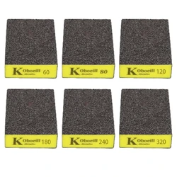 Premium Sanding Sponge Set - 6 Piece Assorted Grits for Wood, Drywall, and Metal Surfaces (Black)