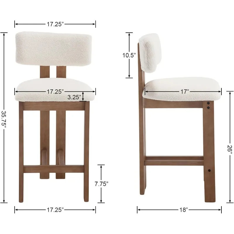 Ljustra Sherpa Boucle Upholstered Stools