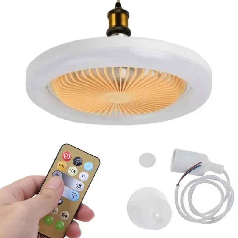 

30W Ceiling Fan With Integrated Lights E27 Remote Ceiling Lighting Bedroom Living Room Switch Control 2400LM Home Lamps AC86-25V