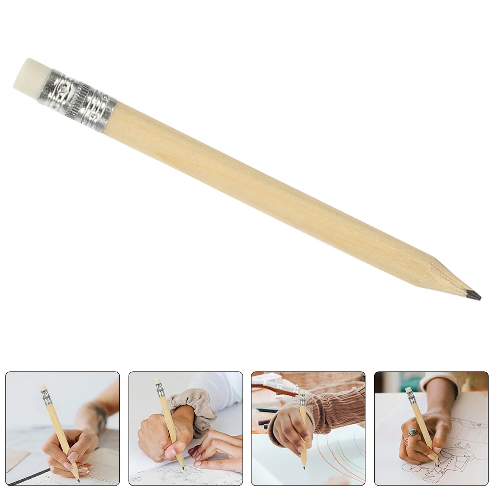 

50 Pcs Golf Pencil Drawing Pencils Half with Eraser Wood Small Writing Erasable