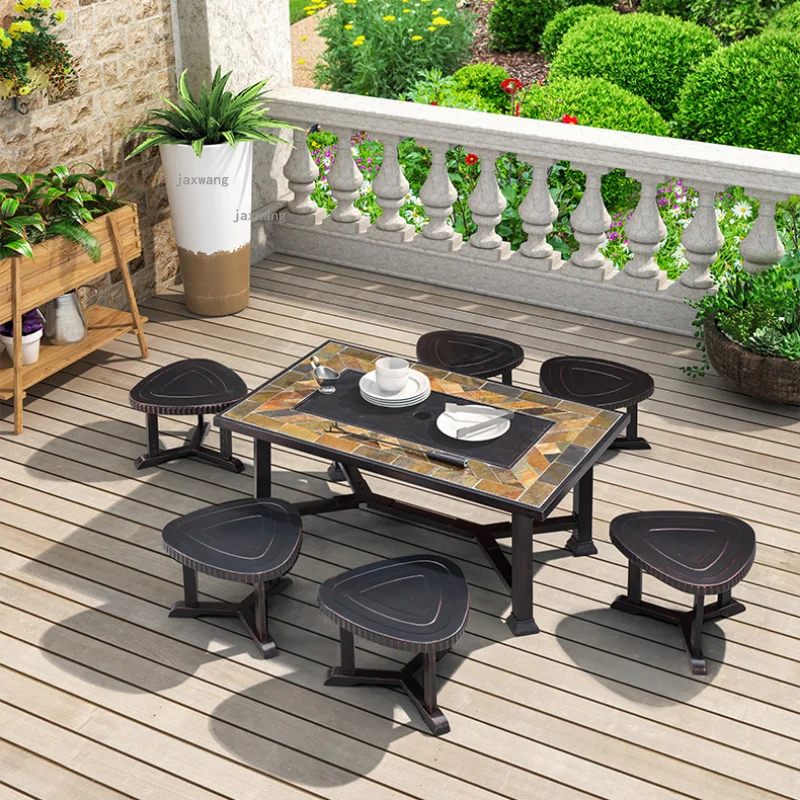 Household Garden Fire Pits Outdoor Hotel Barbecue Stove Set Villa Courtyard Heating Furnace Wrought Iron Balcony Winter Heaters