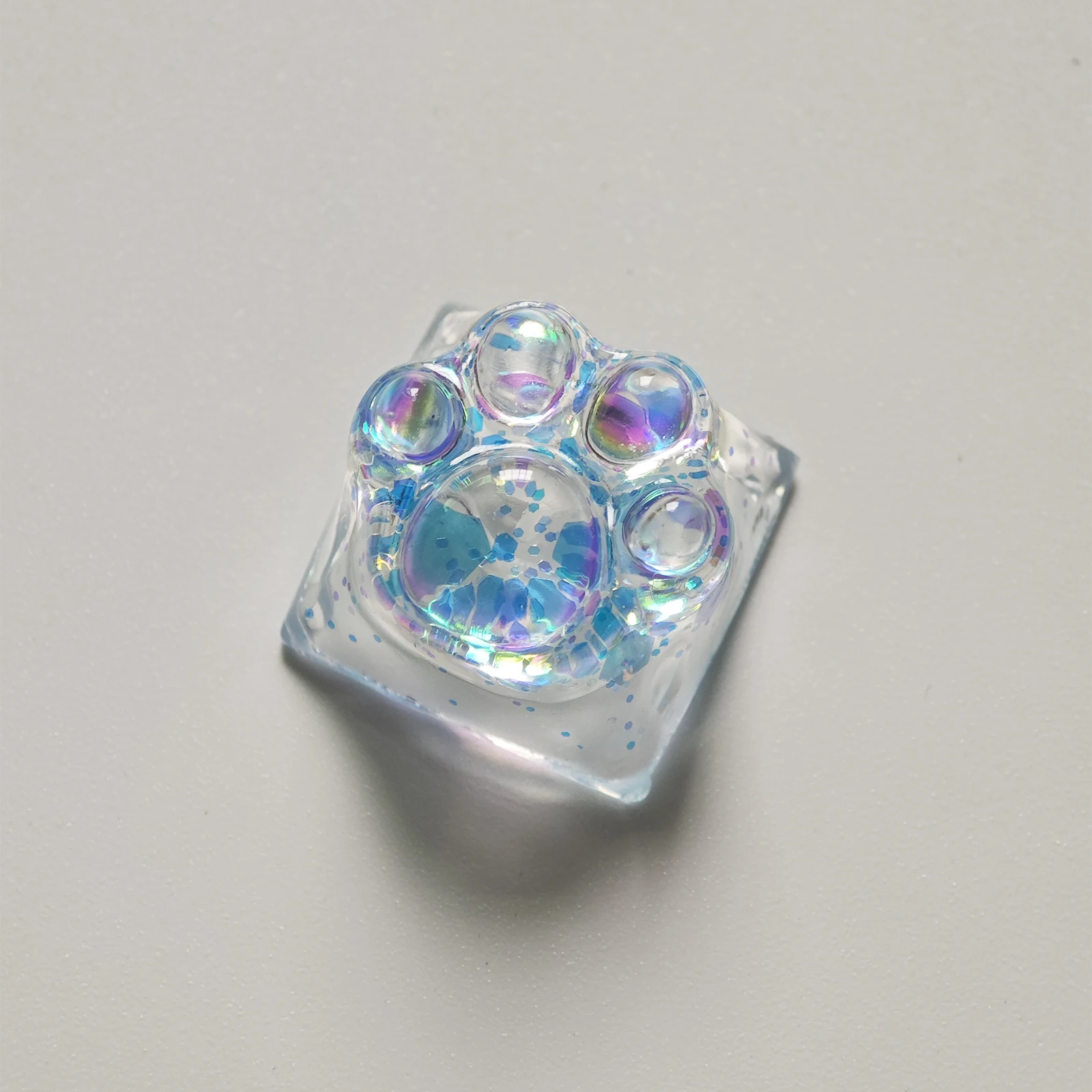 Backlit Cat Paw Crystal Keycap - Cute DIY Personalized Key Caps