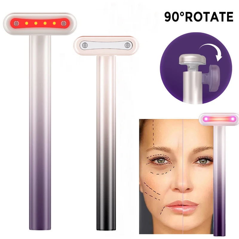4-in-1-Gesichtsstab, EMS-Mikrostrom-Vibration, warmes rotes Licht, Gesichtsstraffung, Gerät zur Hautstraffung, Hals und Auge_voghion.com