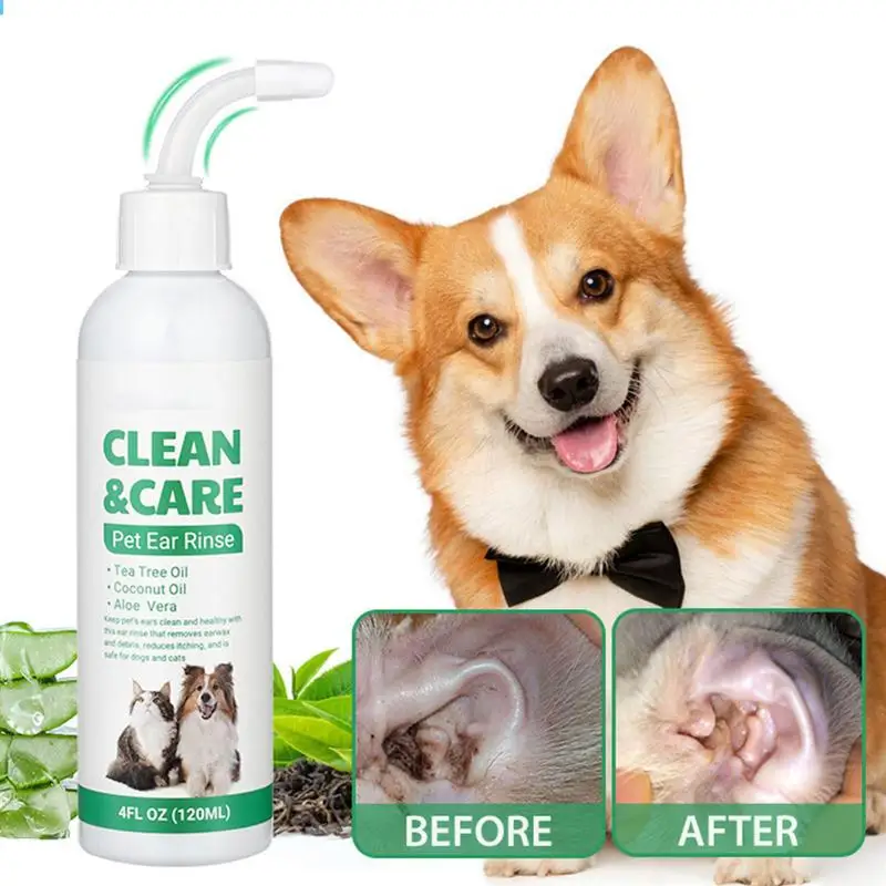 Dog Ear Drops 120ml Dog Ear Cleaner Cleaning Solution For Dogs Effective Wash Cat Cleaner Pet Supplies For Small